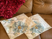 Load image into Gallery viewer, Set of Blue Flower headrest covers and armrests  for furniture
