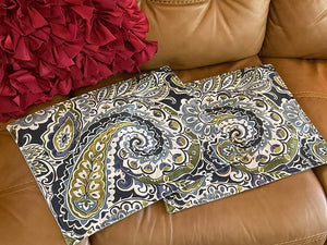 Set of Armrest Covers "Blue Swirl" for furniture