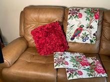 Cargar imagen en el visor de la galería, 3 PC Headrest cover Set for furniture  Red Bird Floral
