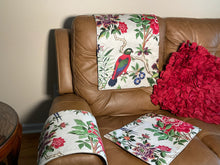 Load image into Gallery viewer, 3 PC Headrest cover Set for furniture  Red Bird Floral
