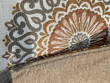 Load image into Gallery viewer, Headrest Cover for Furniture with  Rust Colored Medallion Imprint on This Slipcover
