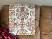 Cargar imagen en el visor de la galería, Headrest Cover for Furniture with  Rust Colored Medallion Imprint on This Slipcover
