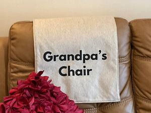 Headrest Cover for Furniture, with "Grandpa" Imprint - Inspirational Words