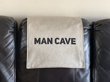 Load image into Gallery viewer, Headrest Cover for Recliner Furniture, with &quot;Man Cave&quot; Digitally Imprinted
