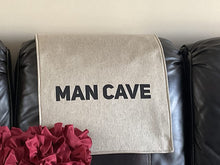 Load image into Gallery viewer, Headrest Cover for Recliner Furniture, with &quot;Man Cave&quot; Digitally Imprinted
